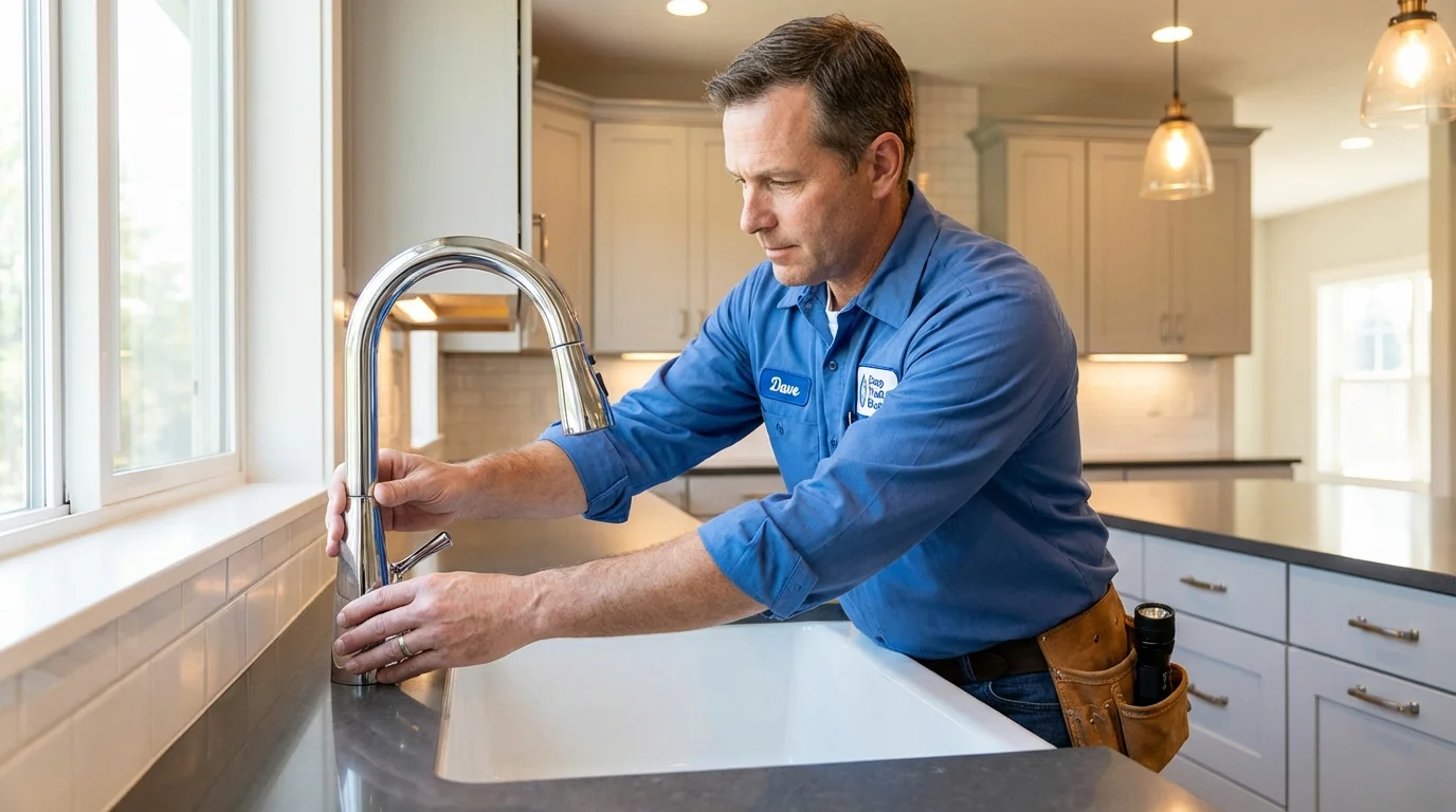 Kitchen faucet installation by Johns Plumbing LLC in Eden